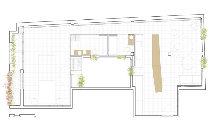 medelhavs-levande-stil-minimalism-plan-lägenhet-takvåning planlösning