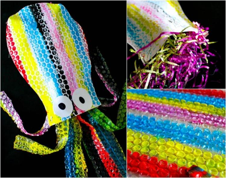 bläckfisk tinker tyg dekorera färg bubbla wrap DIY