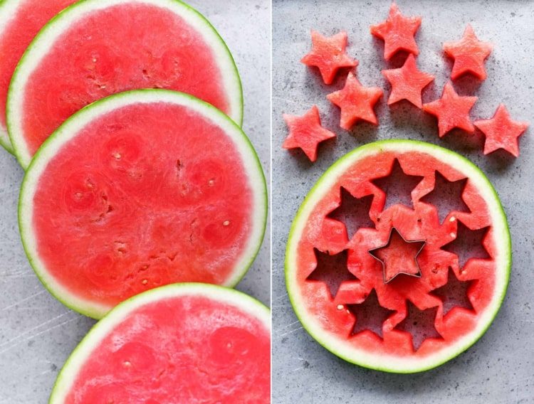 Skärande melon - trick med kakskärare för stjärnor och andra former från en skiva