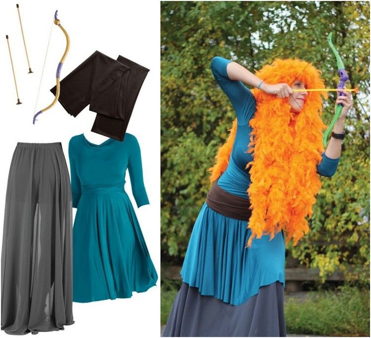 merida klänning tillbehör kostym karneval halloween