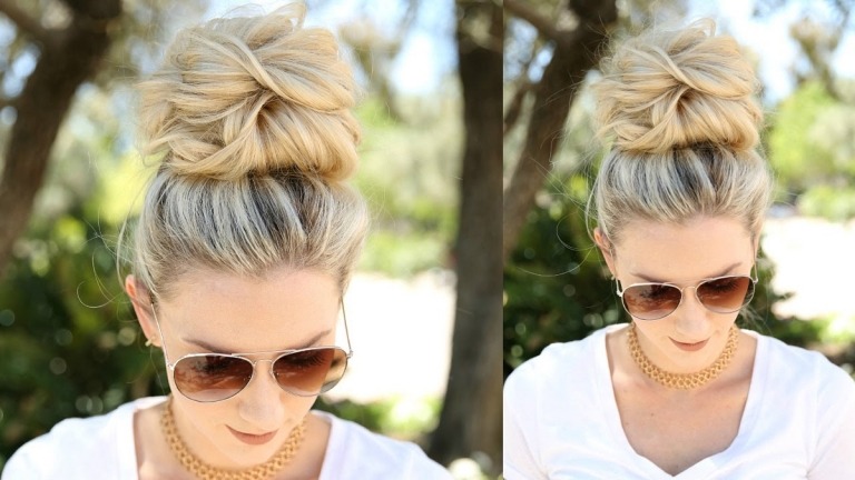 Messy Bun Hairstyles Boho Style Beach Hair Styling