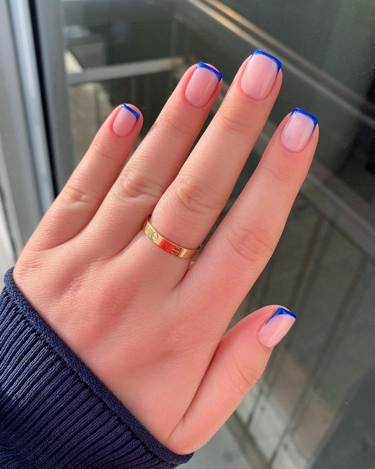 Micro French Nails Nail Trend Blue Nails Trend