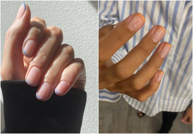 Gel naglar naturrosa Micro French Nails nageltrend