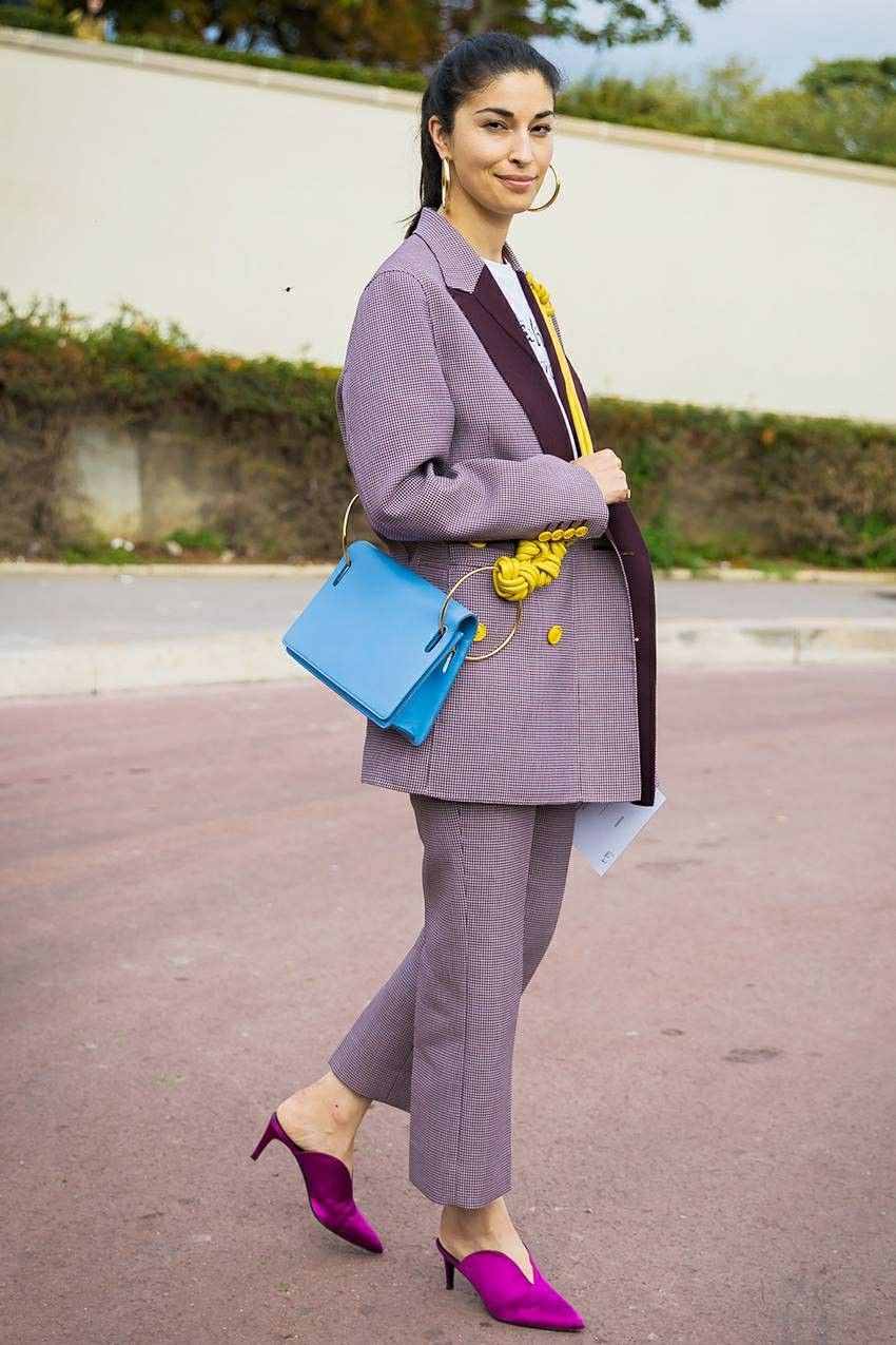 Millenial Purple Trending Color Suit Outfit Idéer för arbetskvinnor