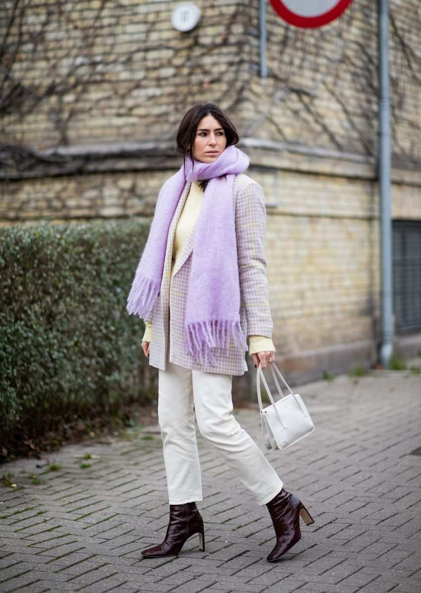 Millenial Purple accessories vinterduk kombinerar outfitidéer för kvinnor