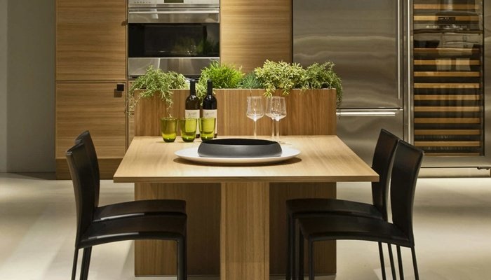 Trender-design-kök-matsal-rum-mini-trädgård-integrerade trämöbler