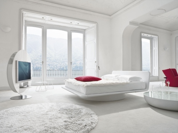 röda kuddar minimalism idéer för sovrum i vitt