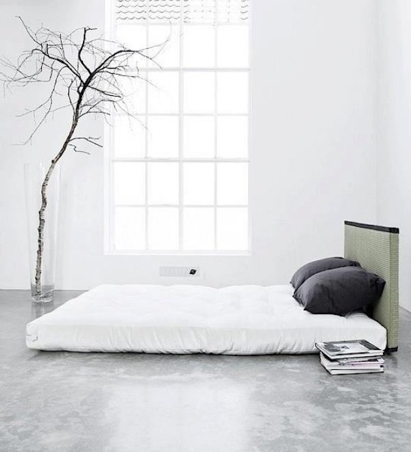 trä dekoration minimalism idéer för vitt sovrum