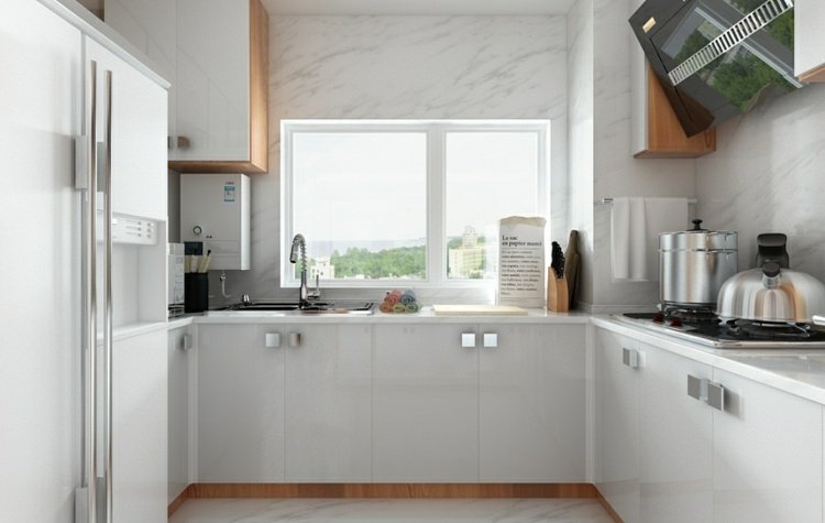 minimalistisk-levande-kylskåp-modern-fönster-diskbänk-spis-gas