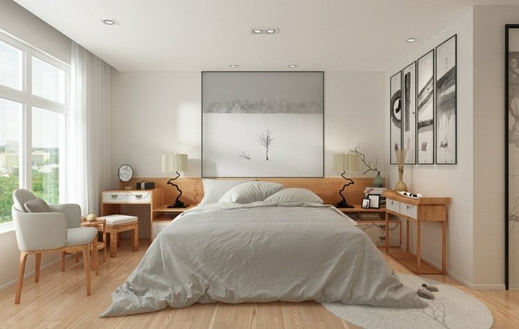 minimalistisk-levande-zen-sovrum-atmosfär-komfort-säng-stol-lounge