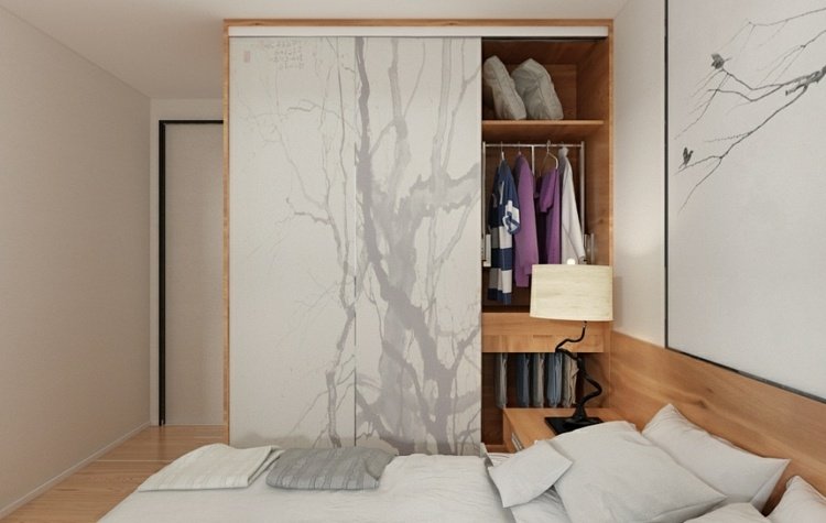minimalistisk-levande-trä-vitt-sovrum-kinesiska-motiv-garderob