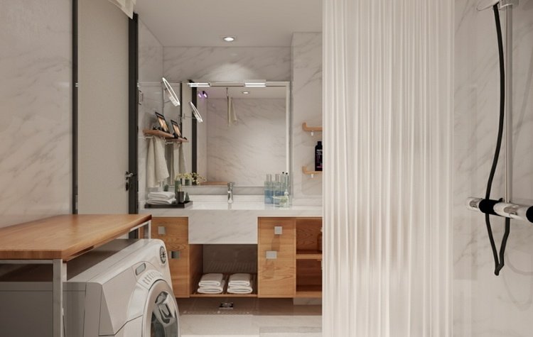 minimalistisk-levande-marmor-badrum-tvätt-skåp-tvättmaskin