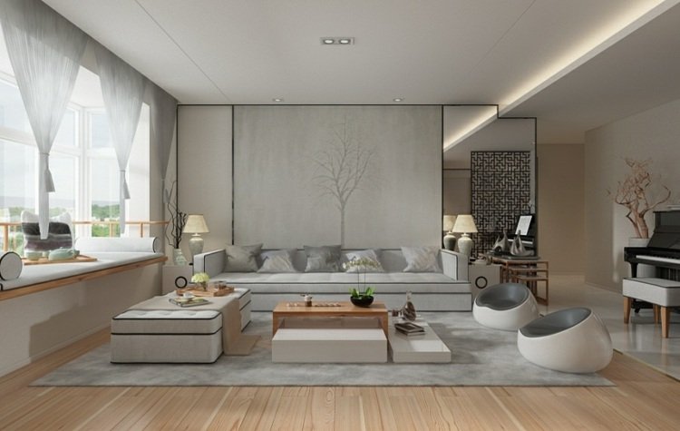 minimalistisk levande interiör-levande-idéer-sittplatser-lounge-indirekt-belysning