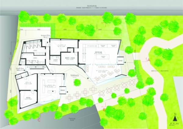 minimalistisk modern arkitektur i japan - museiplan