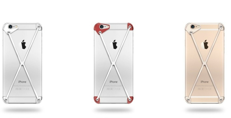 modernt iPhone 6 -fodral i rött aluminium