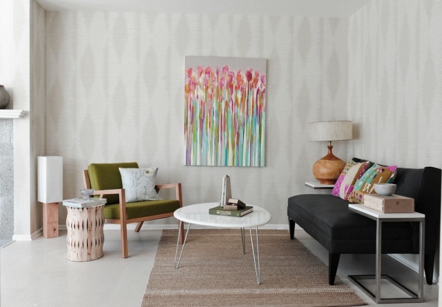 minimalistisk-konst-vardagsrum-abstrakt-målning-blommor
