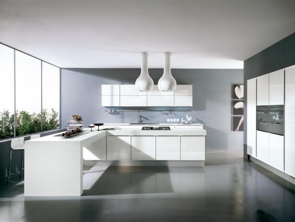 Minimalism Köksdesign-Grå vägggolvhängande ljusdesign
