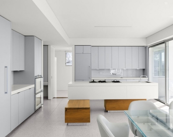 Vit kökspall trä design köksbänk