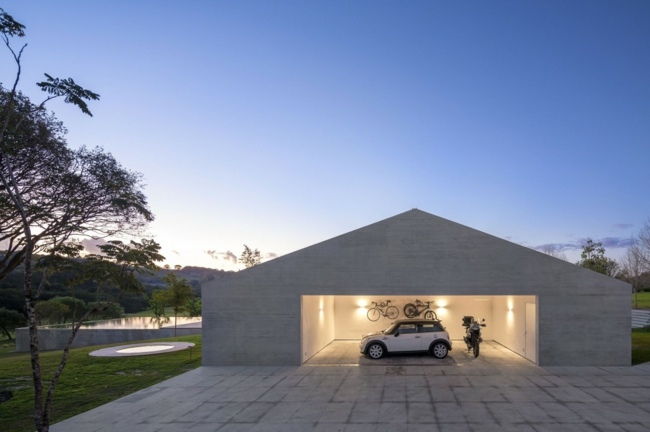 Hus fasad garage sida brasil modern arkitektur