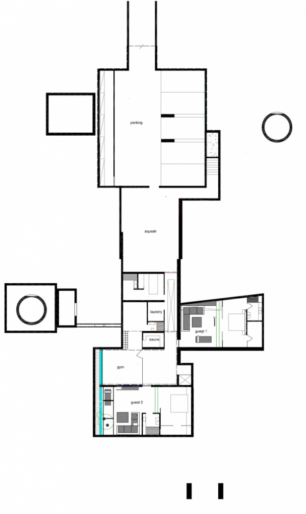 minimalistiskt hus med geometriska former platsplan