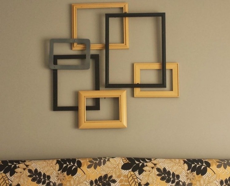 bildram-dekorera-idéer-gör-dig-tom-ram-vägg-dekoration-svart-gul