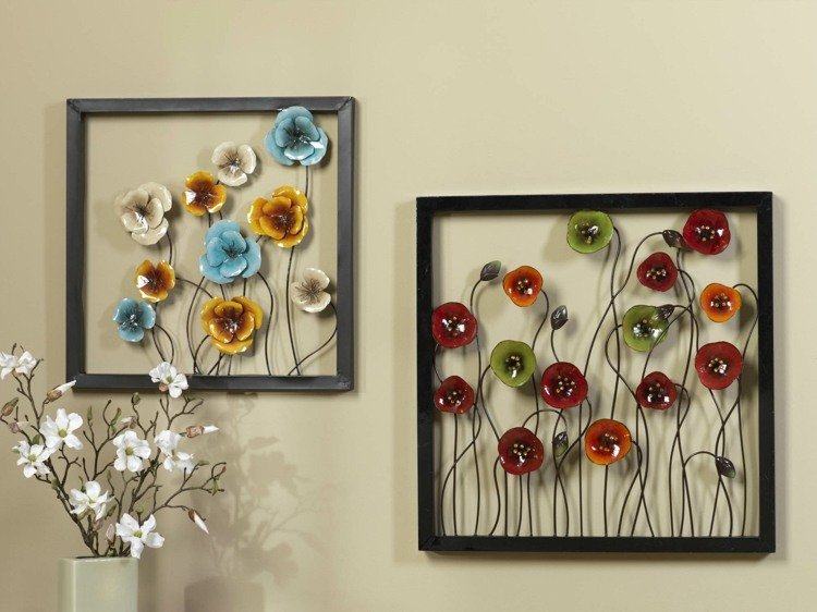tavelramar dekorerar konstgjorda-blommor-porslin-vallmo-vägg-dekoration