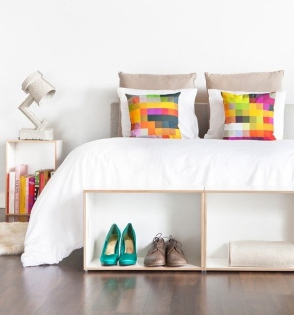 Sovrum Sängkläder-vit färgstark kudde mönster-påslakan