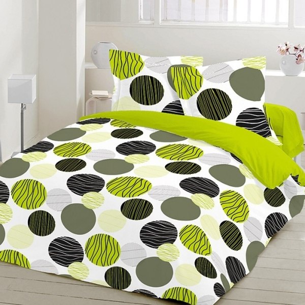 Levande idéer, inredning med färg, sängkläder i deco -sovrum, modern dabgrön design