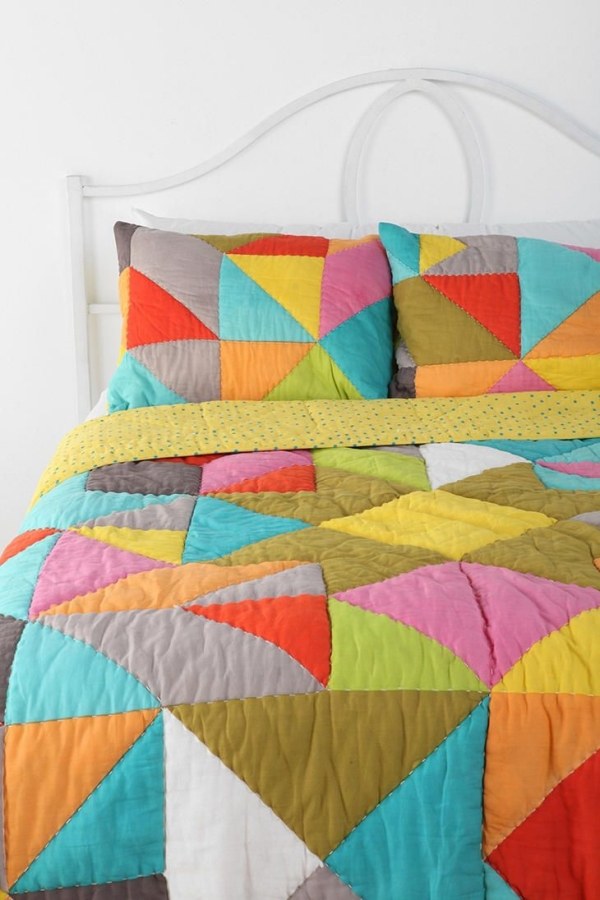 Sovrum överkast geometriska mönster färgglada design