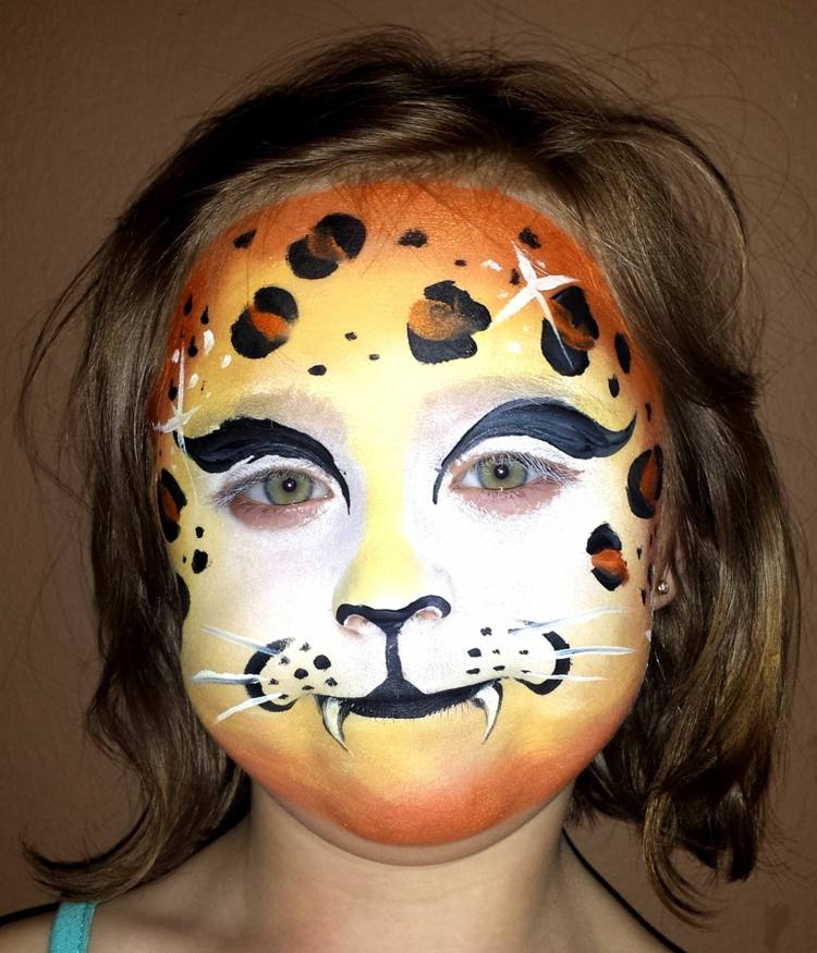 barn make-up mall leopard ansikte make-up