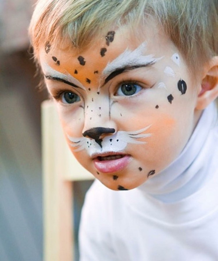 leopard smink ansikte barn karneval