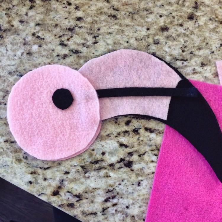 karnval kostym flicka djur flamingo skuren ut filt