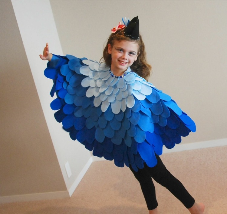 halloween karneval kostym flicka fågel filt poncho
