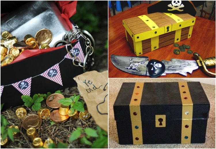 Skokartong-tinker-barn-skatt-bröst-barn-födelsedag-pirater