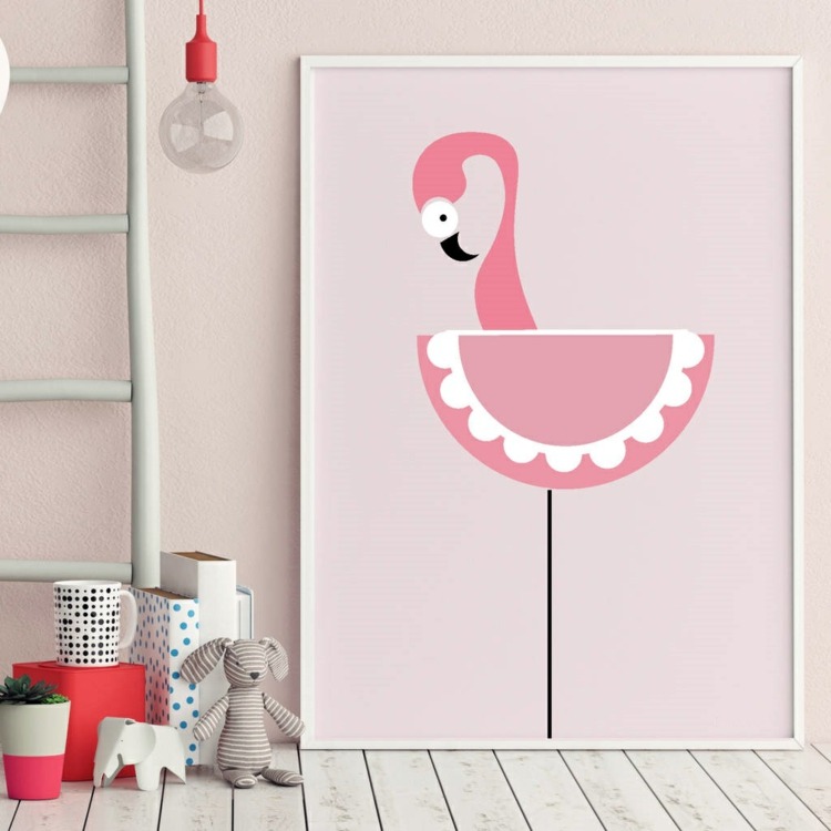 idéer för rosa barnkammare bild flamingo dekoration