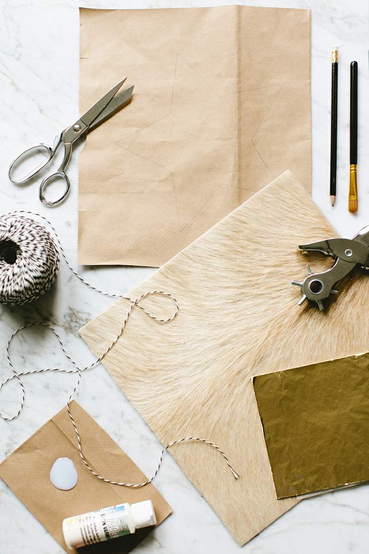 tinker med guldfolie julstjärna diy material