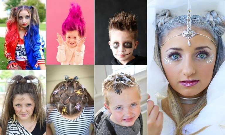 Gör Halloween -frisyrer för barn själv - Enkla idéer för pojkar och flickor