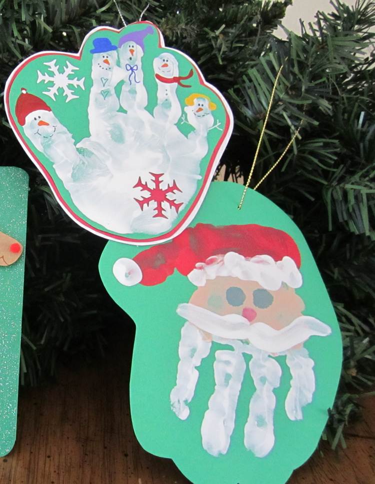 Handavtryck för julmotiv Julgranspapper