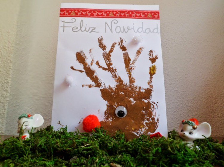 Handavtryck för julklappstink älg