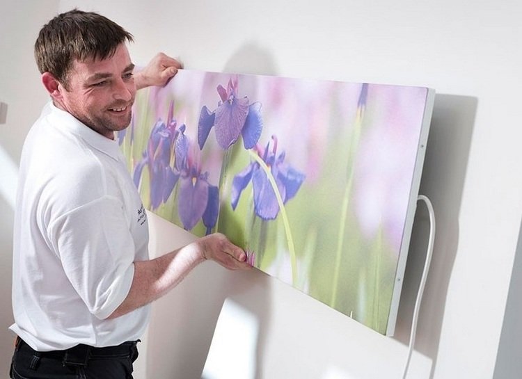 infraröda värmare-väggpanel-montera-motiv-blomma-elektrisk-värme