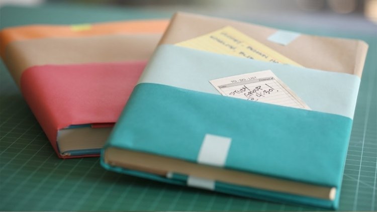 Herbstdeko-tinker-barn-papper-skydd-omslag-lärobok-bok-bindande-kreativ
