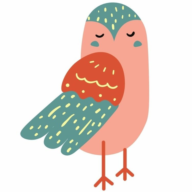 Färgglada fågel som ett vintermotiv för fönstret - fri mall