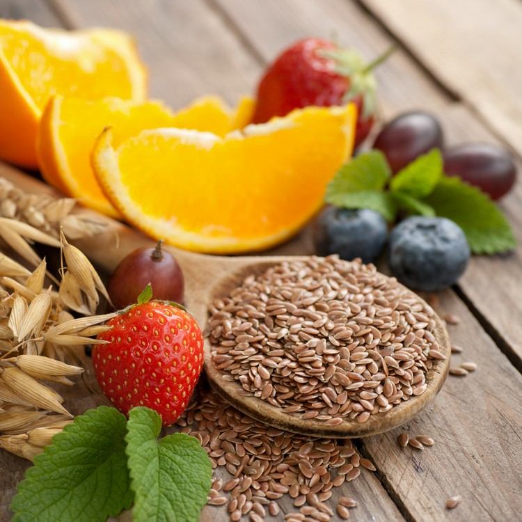 Gå ner i vikt med linfrö hälsosam-närings-plan-balanserad-närings-frukt