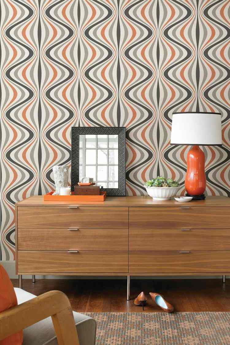 dekorera-mönster-ogee-s-form-färgglada-retro-skänk-möbler
