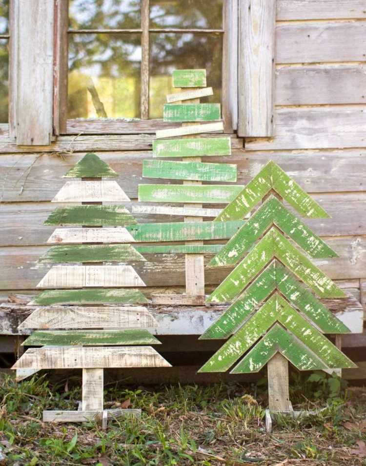 trä-tinker-jul-gran-träd-trädgård-dekoration-vinter-grön-shabby-stil