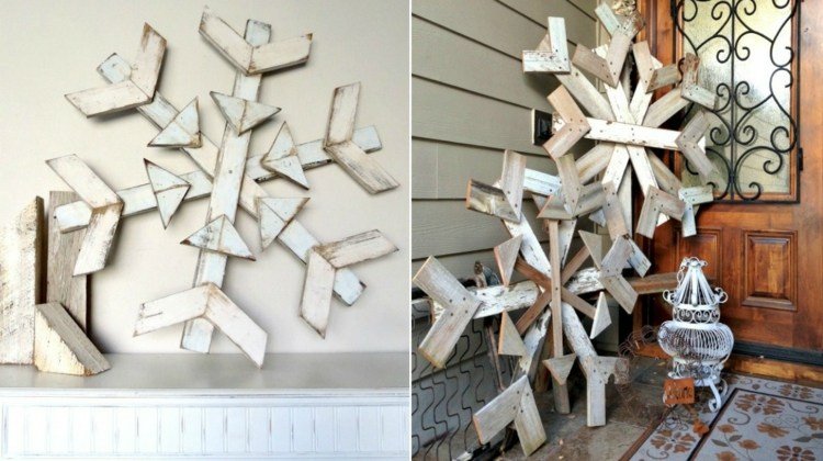 trä-tinker-jul-diy-snöflingor-bitar av trä-lätt