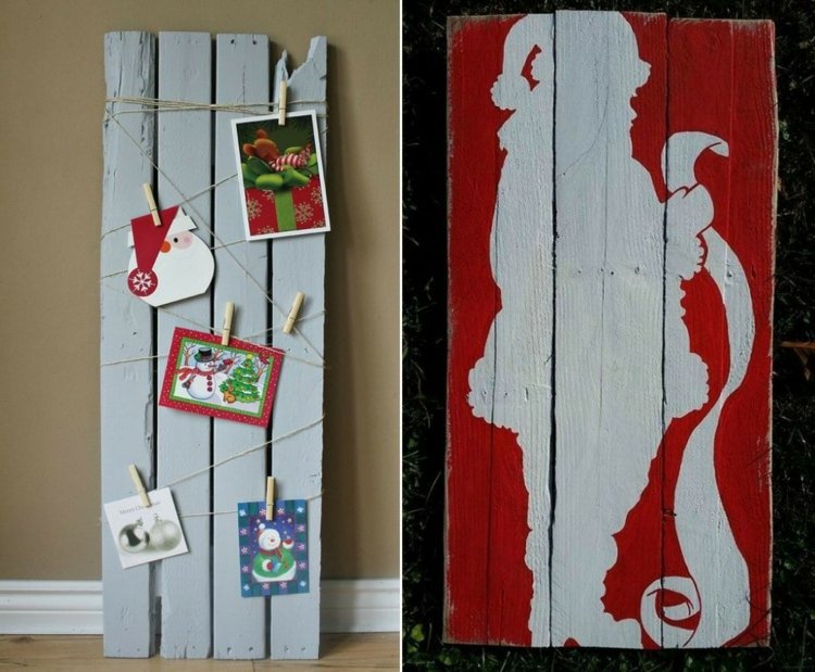 trä-tinker-jul-bord-vykort-hängande-jultomten-röd-vit