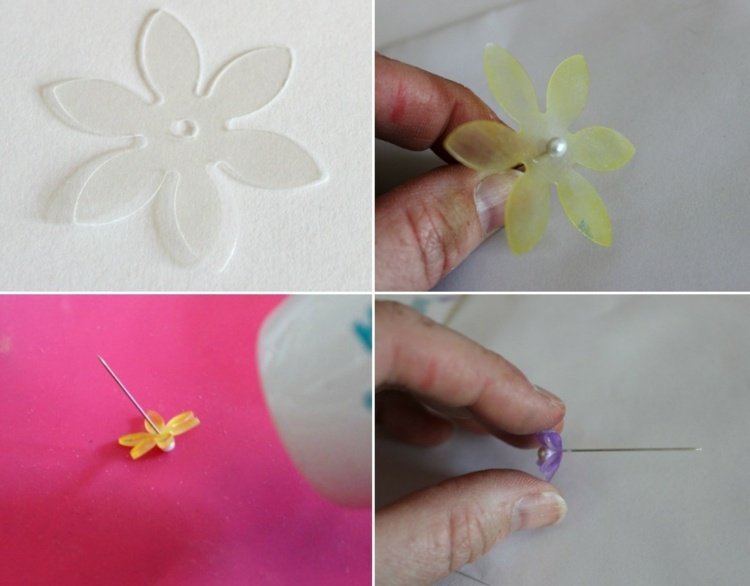 Krympa-film-tinker-instruktioner-pins-dekorera-blomma-blomma