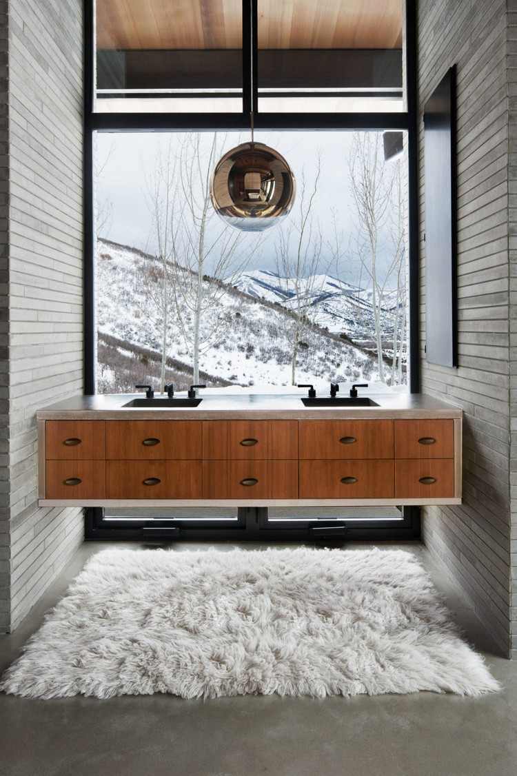 badrum vacker blandad brun grå färgkombination