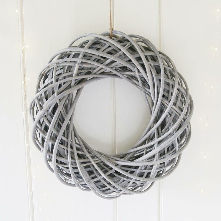 pilkrans deco juldekorera enkel modern minimalistisk vitgrå